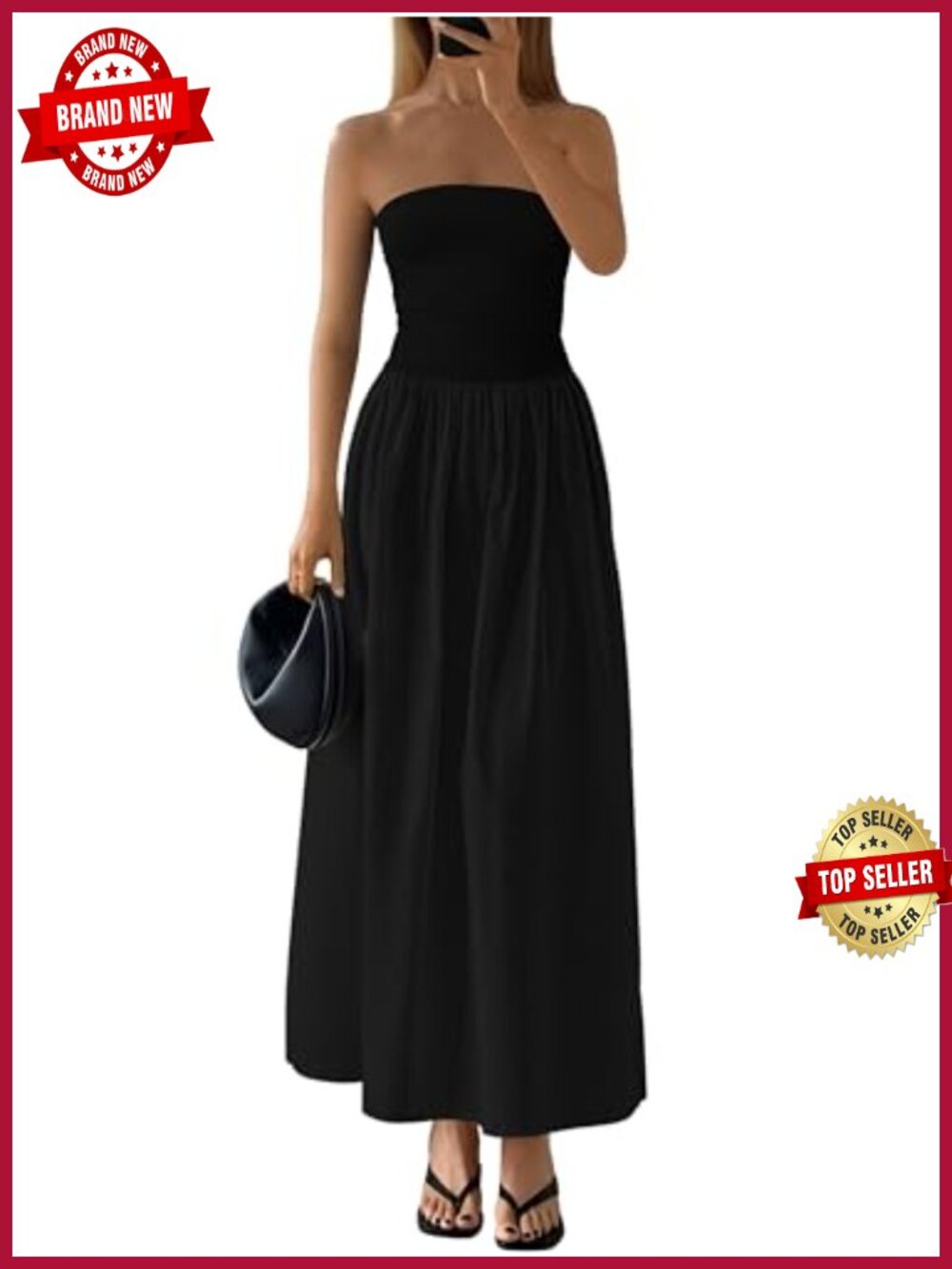 Strapless Maxi Dress Formal Party A-Line Tube Dress Sleeveless Summer
